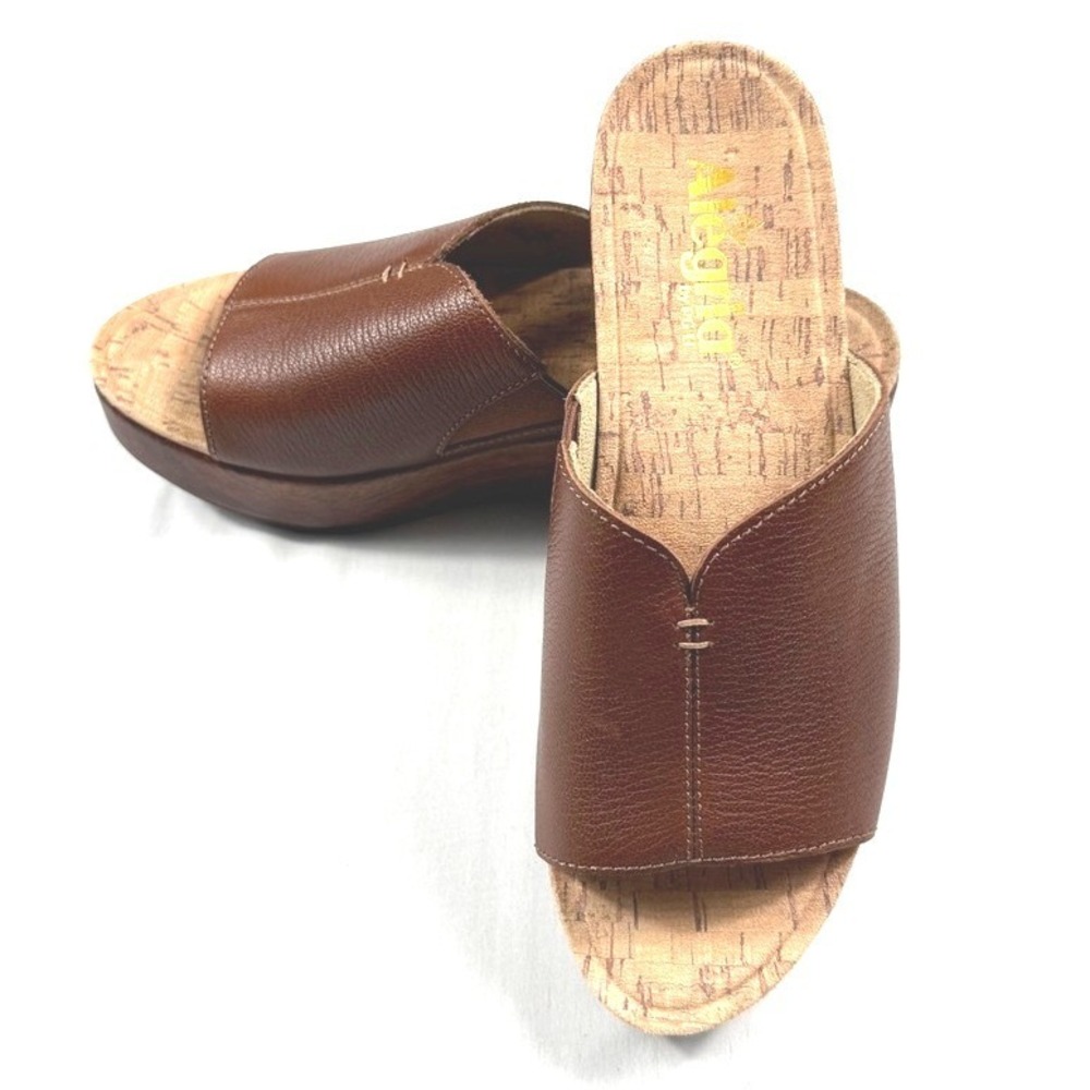 Alegria Triniti Comfort Platform Wedge Sandal In Brown Sz 38 US 7.5 NWOT